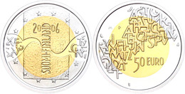 50 Euro, Bimetall Silber/Gold, 2006, Finnische Präsidentschaft Im Europäischen Rat, 925er Silber 5,9 G, 750er Gold 6,9 G - Finlandia