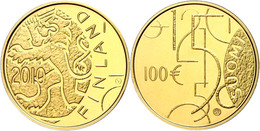 100 Euro, Gold, 2010, 150 Jahre Münzrecht Für Finnland, 5,18 G Fein, KM 150, In Kapsel, In Originalausgabeschatulle Der  - Finnland