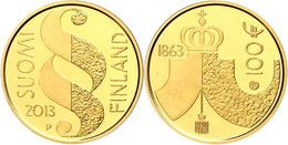 100 Euro, Gold, 2003, 150 Jahre Erste Parlamentssitzung, 5,18 G Fein, In Kapsel, In Originalausgabeschatulle Der Mint Of - Finlandia