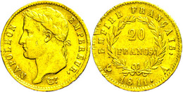 20 Francs, Gold, 1811, Napoleon Bonaparte, A (Paris), Fb. 511, Kl. Kratzer, Ss.  Ss - Other & Unclassified