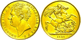 2 Pounds, Gold, 1823, George IV., Fb. 375, Seaby 3798, Stellenweise Leicht Berieben, Kl. Rf., Vz.  Vz - Sonstige & Ohne Zuordnung