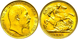 1/2 Sovereign, Gold, 1902, Edward VII., Fb. 401, F. Vz. - Sonstige & Ohne Zuordnung