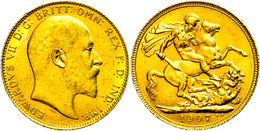 Sovereign, Gold, 1907, Edward VII., Fb. 400, Ss-vz.  Ss-vz - Autres & Non Classés