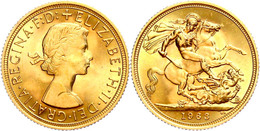 Sovereign, Gold, 1963, Elisabeth II., Fb. 417, Vz-st.  Vz-st - Sonstige & Ohne Zuordnung