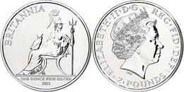 2 Pounds, 2013, Britannia, 1 Unze Silber, Etui Mit OVP Und Zertifikat, St. Auflage Nur 10.000 Stück.  St - Other & Unclassified