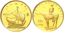 20 Euro, Gold, 2003, Europäische Kunst-1. Ausgabe, 5,8 G Fein, Fb. 1543, In Kapsel, In Ausgabeschatulle Des Ministero De - Sonstige & Ohne Zuordnung