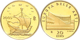 20 Euro, Gold, 2005, Europäische Kunst-3. Ausgabe, 5,8 G Fein, Fb. 1548, In Kapsel, In Ausgabeschatulle Des Ministero De - Altri & Non Classificati