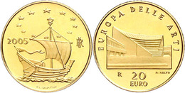 20 Euro, Gold, 2005, Europäische Kunst-3. Ausgabe, 5,8 G Fein, Fb. 1548, In Kapsel, In Ausgabeschatulle Des Ministero De - Sonstige & Ohne Zuordnung