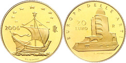 20 Euro, Gold, 2006, Europäische Kunst-4. Ausgabe, 5,8 G Fein, Fb. 1555, In Kapsel, In Ausgabeschatulle Des Ministero De - Altri & Non Classificati