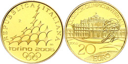 20 Euro, Gold, 2006, XX. Olympische Winterspiele 2006 In Turin-1. Ausgabe-Palazzina Di Caccia Di Stupinigi, 5,8 G Fein,  - Other & Unclassified