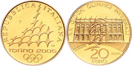 20 Euro, Gold, 2006, XX. Olympische Winterspiele 2006 In Turin-1. Ausgabe-Palazzo Madama In Turin, 5,8 G Fein, Fb. 1551, - Sonstige & Ohne Zuordnung