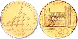 20 Euro, Gold, 2006, XX. Olympische Winterspiele 2006 In Turin-1. Ausgabe-Porte Palatine In Turin, 5,8 G Fein, Fb. 1550, - Other & Unclassified