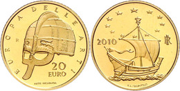 20 Euro, Gold, 2010, Europäische Kunst-8. Ausgabe, 5,8 G Fein, KM 335, In Kapsel, In Ausgabeschatulle Des Ministero Dell - Altri & Non Classificati
