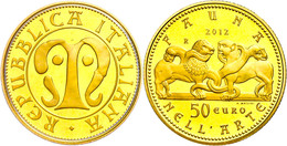 50 Euro, Gold, 2012, Fauna In Der Italienischen Kunst-2. Ausgabe-Mittelalter, 14,51 G Fein, KM 351, In Kapsel, In Ausgab - Altri & Non Classificati