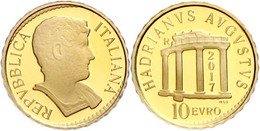 10 Euro, Gold, 2017, Römische Kaiser-1. Ausgabe, 2,7 G Fein, KM 403, In Kapsel, In Ausgabeschatulle Des Ministero Dell'  - Sonstige & Ohne Zuordnung