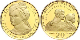 20 Euro, Gold, 2018, Italienische Künstlerinnen-1. Ausgabe, 5,8 G Fein, KM 417, In Kapsel, In Ausgabeschatulle Des Minis - Altri & Non Classificati