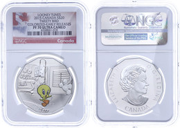 20 Dollars, 2015, Looney Tunes-Tweety Bird, In Slab Der NGC Mit Der Bewertung PF 70 Ultra Cameo, Colorized Early Release - Canada