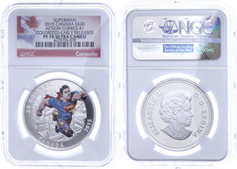 20 Dollars, 2015, Superman-Action Comics #1, In Slab Der NGC Mit Der Bewertung PF 70 Ultra Cameo, Colored Early Releases - Canada