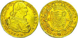 8 Escudos, Gold, 1792, Karl IV., Popayan, KM 62.2, Kl. Rf., Ss.  Ss - Colombia