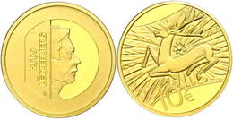 10 Euro, Gold, 2009, Luxemburgische Kulturgeschichte-3. Ausgabe-Hirsch Als Stuckdeckenmedaillon Im Kleine Salon Der Resi - Other & Unclassified