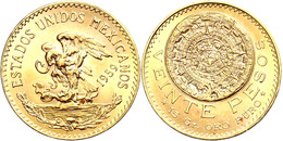 20 Pesos, 1959, Gold, Kalenderstein, Neuprägung, Unz  Unz - Mexique