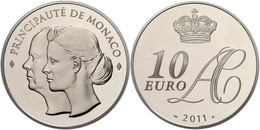 10 Euro, 2011, Albert II., Auf Die Hochzeit, Auflage Nur 4000 Stück!, Mit Zertifikat In Schatulle Und OVP, PP.  PP - Altri & Non Classificati