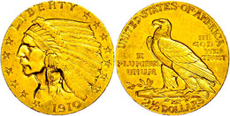2 1/2 Dollars, Gold, 1910, Indian Head, Fb. 120, Vz.  Vz - Altri & Non Classificati