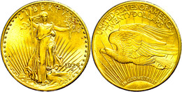 20 Dollars, Gold, 1924, Philadelphia, Fb. 185, Kl. Rf., Vz+. - Other & Unclassified