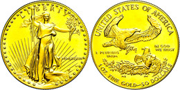 1 Unze, Gold, 1987, American Eagle, Mit Zertifikat In Ausgabefolder Und Schachtel, PP.  PP - Altri & Non Classificati