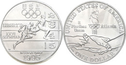 1 Dollar, Silber, 1995, XXVI. Olympische Sommerspiele 1996 In Atlanta-X. Paralympische Sommerspiele 1996 In Atlanta-2. A - Other & Unclassified