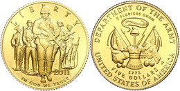 5 Dollars, Gold, 2011, Streitkräfte Der Vereinigten Staaten-1. Ausgabe-Landstreitkräfte (United States Army), 900er Gold - Altri & Non Classificati