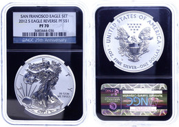 Dollar, 2012, S, Silver Eagle, In Slab Der NGC Mit Der Bewertung PF70, Reverse Proof, Black Core. - Altri & Non Classificati