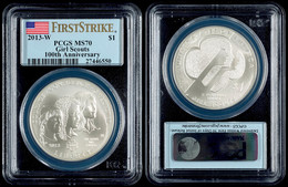 1 Dollar, 2013, W, Girl Scouts, In Slab Der PCGS Mit Der Bewertung MS70, First Strike, Flag Label. - Altri & Non Classificati