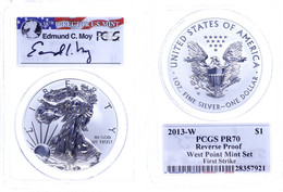 Dollar, 2013, W, Silver Eagle, In Slab Der PCGS Mit Der Bewertung PR70, Reverse Proof, First Strike, West Point Mint Set - Altri & Non Classificati