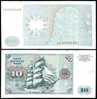 10 Deutsche Mark, Fehldruck, Bundesbanknote, 1.6.1977, Serie BBk IA (Gemäldeserie), KN CG8599649Y, Nur Die Rückseite Mit - Sonstige & Ohne Zuordnung