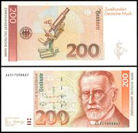 200 Deutsche Mark, Bundesbanknote, 2.1.1989, Serie AA3170988A7, Ro. 295 A, Erhaltung I., Katalog: Ro.295a I - Sonstige & Ohne Zuordnung
