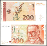 200 Deutsche Mark, Bundesbanknote, 2.1.1989, Serie AD5774566U6, Ro. 295 A, Erhaltung I., Katalog: Ro.295a I - Sonstige & Ohne Zuordnung