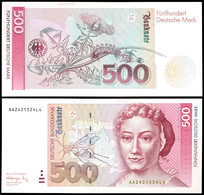 500 Deutsche Mark, Bundesbanknote, 1.8.1991, Serie AA2421524L4, Ro. 301 A, Erhaltung II., Katalog: Ro.301a II - Sonstige & Ohne Zuordnung