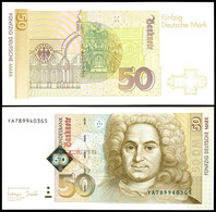 50 Deutsche Mark, Bundesbanknote, 2.1.1996, Austauschnote, Serie YA7899403G5, Ro. 309 B, Minimaler Bug Unten, Erhaltung  - Other & Unclassified