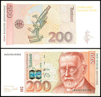 200 Deutsche Mark, Bundesbanknote, 2.1.1996, Serie AK0492493N2, Ro. 311 A, Erhaltung I-II., Katalog: Ro.311a I-II - Other & Unclassified