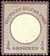 1/4 Groschen Großer Schild, Grauviolett, Postfrisches Prachtstück, Unsigniert, Mi. 300.-, Katalog: 16 ** - Altri & Non Classificati