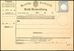 2 Gr. Ultramarin, Gr. Schild, Ungebraucht Auf Blanko Postanweisung, Gepr. Sommer BPP, Katalog: 20 (*) - Other & Unclassified