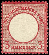 3 Kreuzer Großer Schild, Karmin, Tadellos Postfrisch, Unsigniert, Mi. 100.-, Katalog: 25 ** - Other & Unclassified