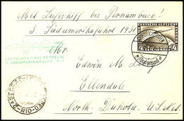 1931, 3. Südamerikafahrt, Auflieferung Friedrichshafen Bis Rio De Janeiro, Brief Mit 4 M. Zeppelin Und Vorderseitigem An - Other & Unclassified