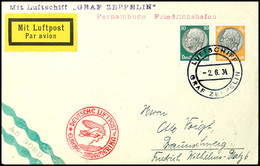 1934, 1. Südamerikafahrt, Bordpost Der Rückfahrt Vom 2.6. (Recife - Friedrichshafen), Brief Mit 100 Pfg. Und 50 Pfg. Hin - Altri & Non Classificati