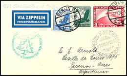 1934, 12. Südamerikafahrt (Weihnachtsfahrt) Mit Auflieferung Berlin, Karte Aus BERLIN 8.12. Mit U.a. 1 RM Zeppelin Nach  - Altri & Non Classificati