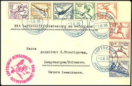 1936, Olympiafahrt, Bordpost, Brief Mit Kpl. Sondermarkensatz, Kleine Randspuren, Katalog: Si.427Ab BF - Other & Unclassified