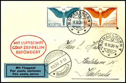 Schweiz: 1930, Landungsfahrt Nach Karlsruhe, Auflieferung Friedrichshafen, Karte Aus ROMANSHORN 8.XI. Mit Guter Flugpost - Other & Unclassified