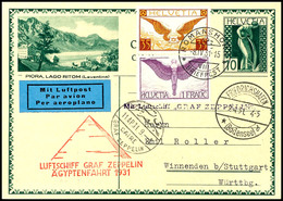 Schweiz: 1931, Landungsfahrt Nach Ägypten, Auflieferung Friedrichshafen Bis Cairo, 10 C. Ganzsachenkarte Mit Guter Flugp - Other & Unclassified