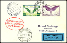 Schweiz: 1931, Fahrt Nach Nürnberg, Auflieferung Friedrichshafen, Karte Aus ROMANSHORN 9.V. Mit Guter Flugpostfrankatur, - Other & Unclassified